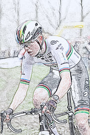 Fem van Empel wereldkampioen cyclocross tekening