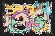 Slickers : Graffiti-Karikatur Pop Art von Koen Haarbosch Miniaturansicht