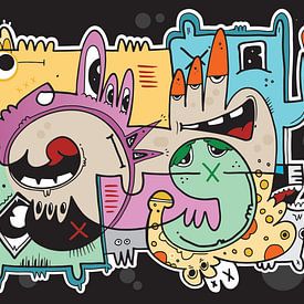 Slickers : Graffiti Cartoon Pop Art van Koen Haarbosch