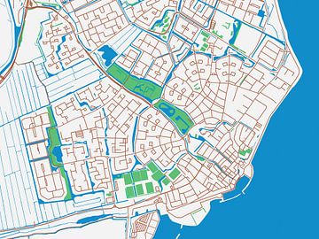 Kaart van Volendam in de stijl Urban Ivory van Map Art Studio