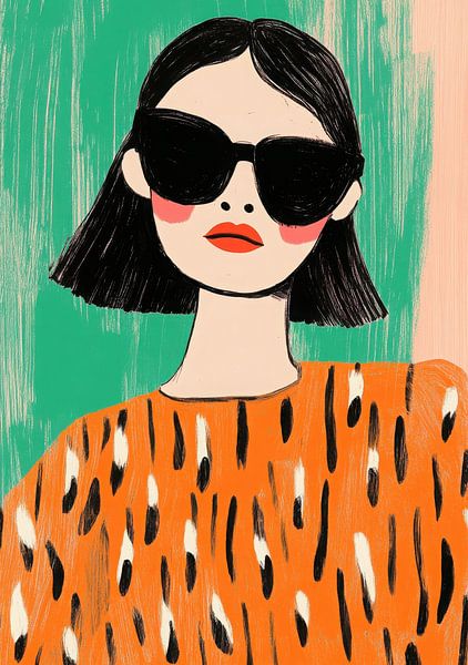 Stylised portrait: person with sunglasses and bob by Niklas Maximilian