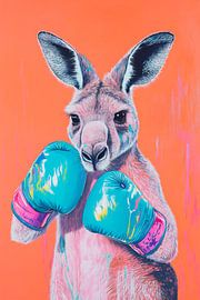 Boxing kangaroo artwork by Poster Art Shop