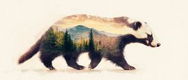 Bear with landscape by Poster Art Shop