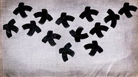 Modern Abstrakte Wabi Sabi Vogel Flug Kunst von FRESH Fine Art