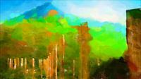 Chinees landschap met levendige kleuren