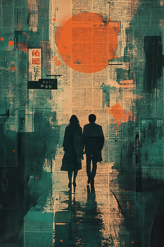 Tokyo Walk – Striking Street Art in Petrol Orange