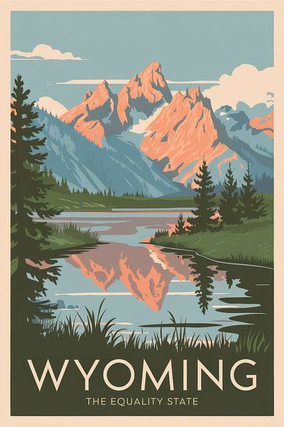 Wyoming Vintage Travel Poster by Poster Art Shop