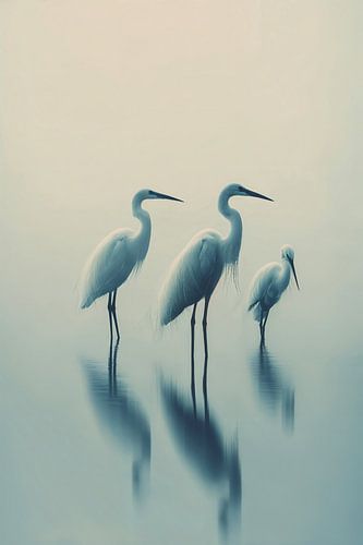 Reiher im monochromen Nebel Nr. 2