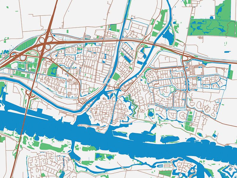 Map of Gorinchem in the style Urban Ivory by De Kaartenwinkel