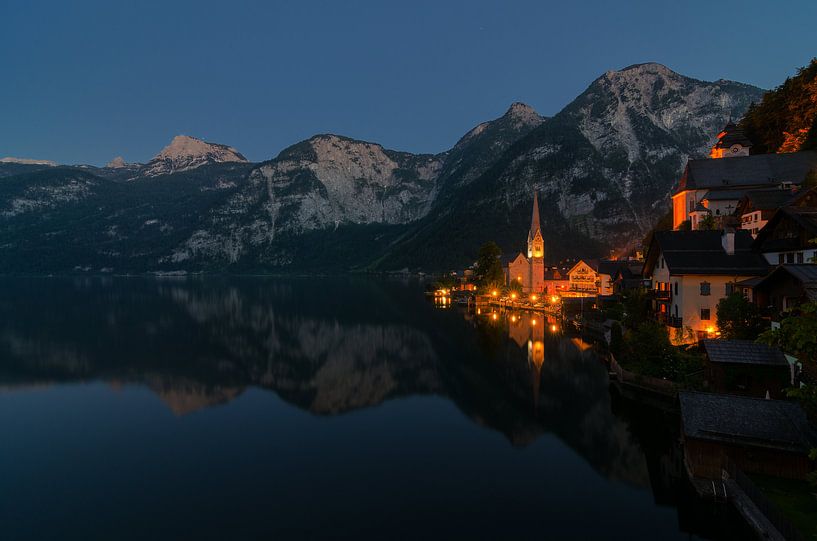 Hallstatt in the blue hour by Jos Pannekoek