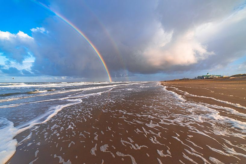 Regenbogen am Strand von Noordwijk von Yanuschka | Fotografie Noordwijk