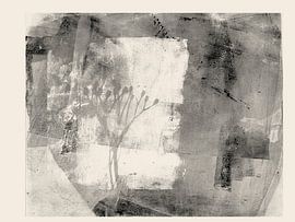 Zwart-witte abstracte botanische kunst — bladvormen van Dina Dankers