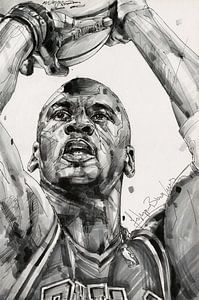 Michael Jordan, Chicago Bulls dessin/art sur Jos Hoppenbrouwers