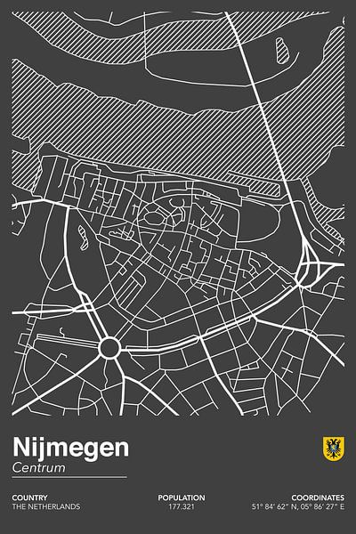 City map of Nijmegen by Walljar