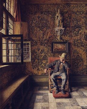 Henri De Braekeleer, De man in de stoel, 1876 van Atelier Liesjes