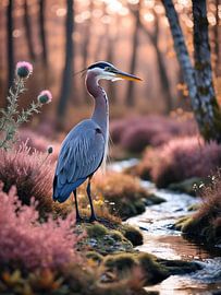 Reiher am Rande des Waldes von Trinkets NL ✪ Design Studio