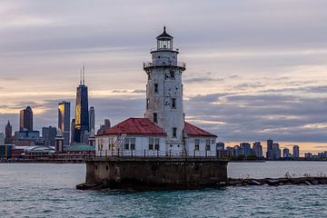 Leuchtturm im Hafen von Chicago von Nika Heijmans