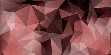 Abstracte geometrie. Driehoeken in bruin, roze en rood van Dina Dankers