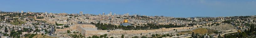 Uitzicht Olijfberg Jeruzalem van Gerben van den Hazel