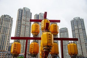 Tours modernes et lanternes classiques à Chengdu, Chine