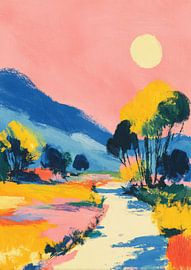 Colourful landscape with path by Niklas Maximilian