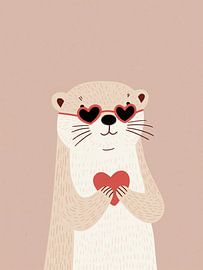 Otter with Heart Sunglasses – Cute Animal Nursery by StudioRemier