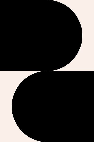 Black and white minimalist geometric poster with circles 2_4 by Dina Dankers