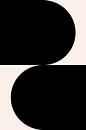 Zwart en wit minimalistisch geometrisch affiche met cirkels 2_4 van Dina Dankers thumbnail