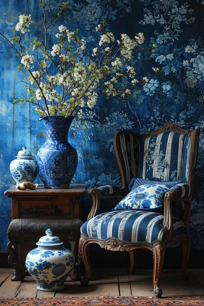 Delft blue interior by Digitale Schilderijen