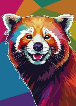 Rode Panda Pop Art van MIROKKU