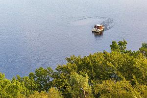 Hausboot auf dem Krakower See nahe der Stadt Krakow am See