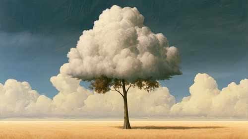 Baum mit Wolken als Blättern – Surrealismus