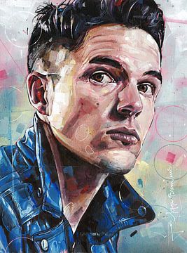 Brandon Flowers (The Killers) Gemälde von Jos Hoppenbrouwers
