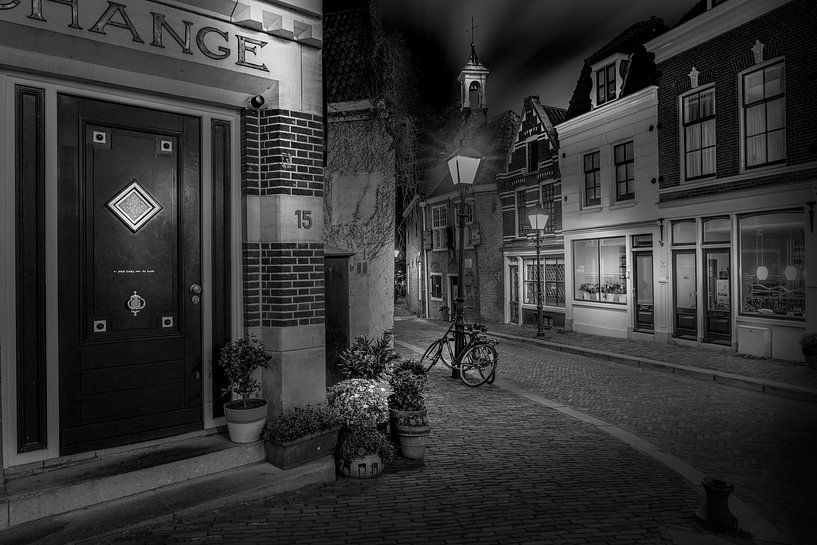 Noir-Blanc : le vieux centre de Delfshaven par Rene Siebring