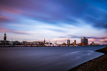 Hamburg at Blue Hour – Elbphilharmonie and River Elbe