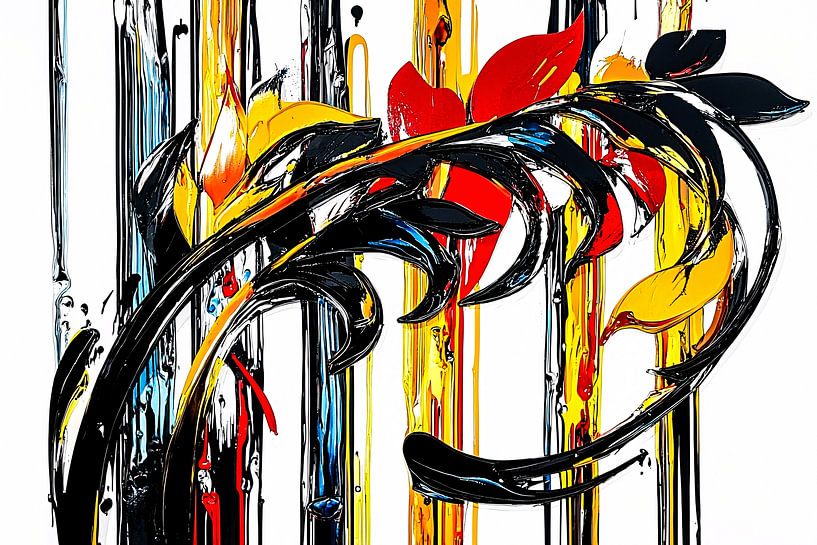 Buntes abstraktes Blumendesign von Art & Soul Creations
