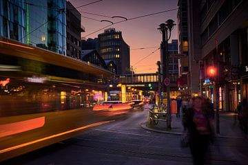 Night shot Friedrichstrasse in Berlin by Jenco van Zalk