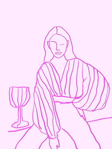 Moderne Illustration in Rosa von Studio Allee