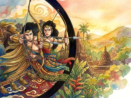 Arjuna & Draupadi: Warriors of the Javanese Dawn
