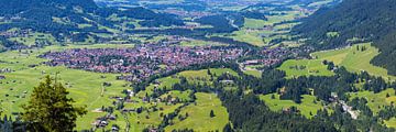 Panorama vom Himmelschrofen, 1790m, ins Illertal und Oberstdorf, Allgäuer Alpen, Allgäu von Walter G. Allgöwer