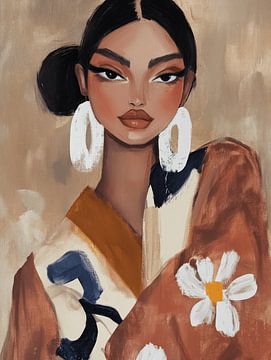 Modernes Porträt in Erdtönen