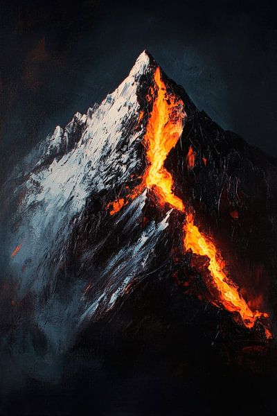 Volcanic eruption in the night light by Poster Art Shop