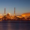 Tatasteel (Corus hoogovens) IJmuiden bij nacht van Arjan Groot