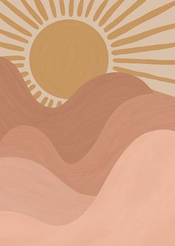 Modern sunset in earth tones