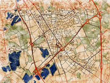 Kaart van Langenfeld (Rheinland) in de stijl 'Serene Summer' van Maporia