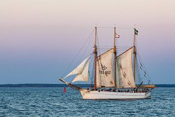 Zeilschip op de Oostzee tijdens de Hanse Sail in Rostock van Rico Ködder