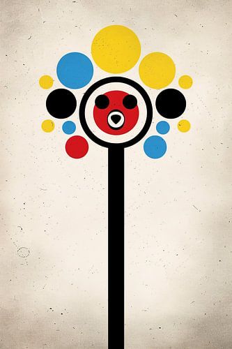 Abstract Bear With Colourful Circles