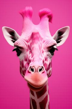 Giraffe pink by Wall Wonder