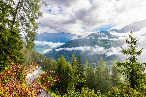 Uitzicht vanaf de Serfaus bergpas