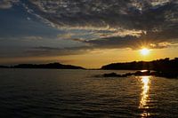 coucher de soleil en bord de mer, près de l'île d'hyères